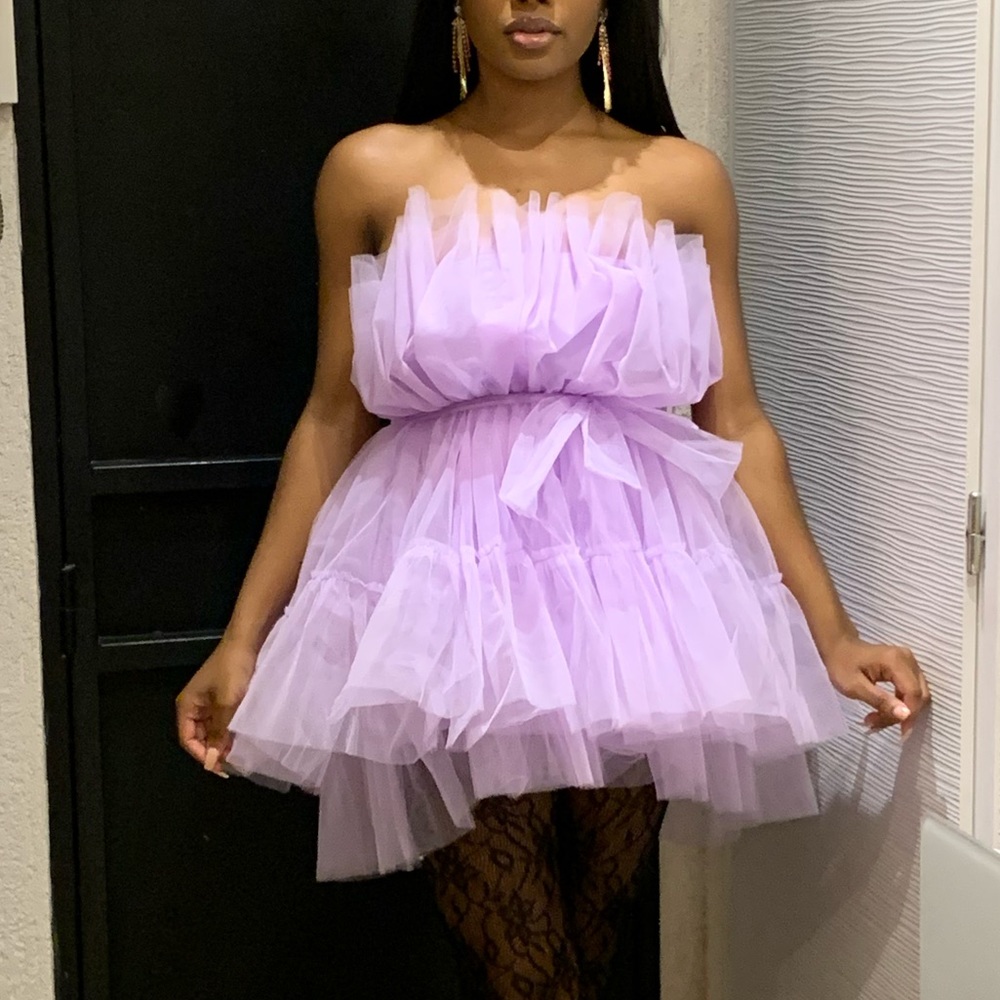 LAVENDER TULLE MINI/BABYDOLL DRESS!